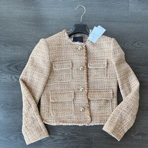 NWT Mango Women's Tan Tweed Blazer